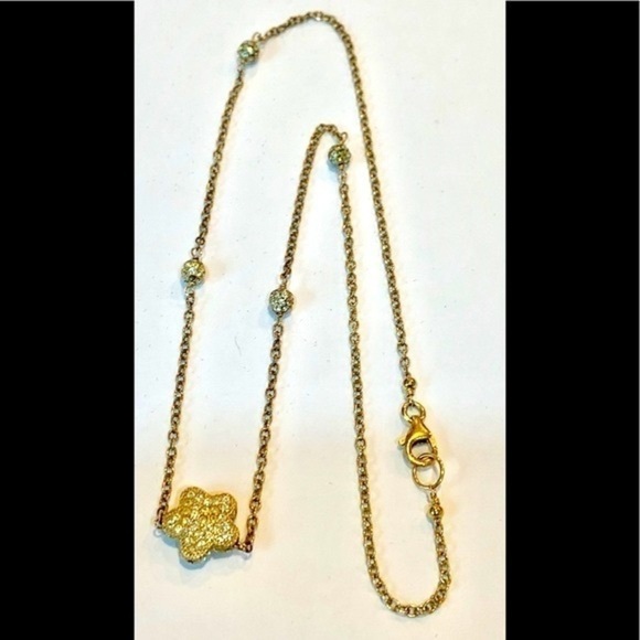 Gold vermeil 925 sterling silver crystal flower - Picture 1 of 6